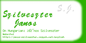 szilveszter janos business card